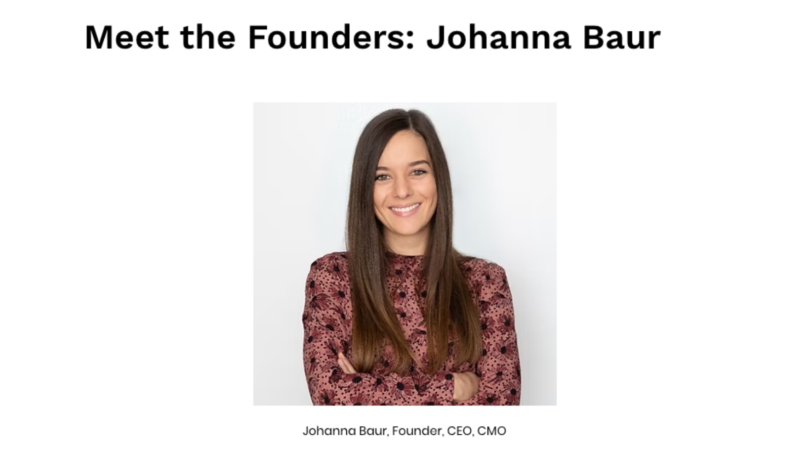 Meet the Founders: Johanna Baur